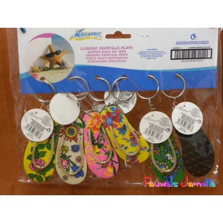 PORTE CLES TONGS, 9 CM  SE VEND PAR 12 PIECES