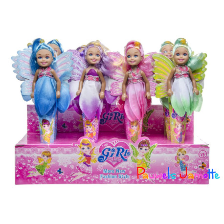 POUPEE DANS UN CORNET, 21CM, ASST