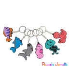 PORTE CLES ANIMAUX DE LA MER ASST, SE VEND PAR 12