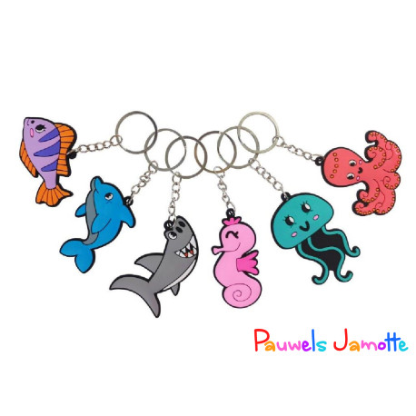 PORTE CLES ANIMAUX DE LA MER ASST, SE VEND PAR 12