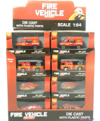 VOITURE DE POMPIERS 1: 64, 10CM, ASST