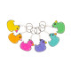 PORTE CLES CANARD DE COULEURS ASST, 5CM, SE VEND PAR 12