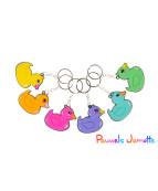 PORTE CLES CANARD DE COULEURS ASST, 5CM, SE VEND PAR 12