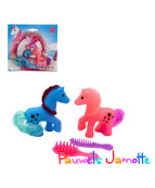 LICORNE A COIFFER AVEC ACCESSOIRES PAR 2, 6CM