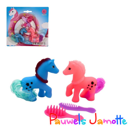 LICORNE A COIFFER AVEC ACCESSOIRES PAR 2, 6CM