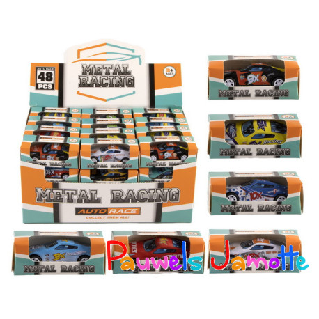 MINI VOITURE EN METAL, 6.5CM, PULL BACK, ASST, SE VEND PAR 12
