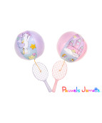 TAPE BALLE DECO LICORNER AVEC BALLON A GONFLER, 24CM, ASST