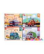 PUZZLE VEHICULE, ASST, 12CM/TERMINE 17.5CM