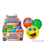 BALLE SQUEEZE SMILEY, 6.3CM, ASST, SE VEND PAR 12