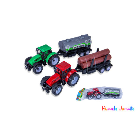 TRACTEUR AVEC REMORQUE, 21CM, 2ASST