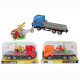 CAMION AVEC HELICOPTERE, 19CM, ASST