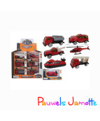 VEHICULE POMPIERS, 9CM, ASST