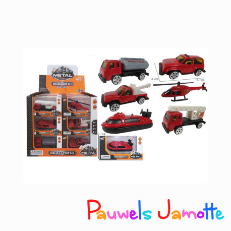 VEHICULE POMPIERS, 9CM, ASST