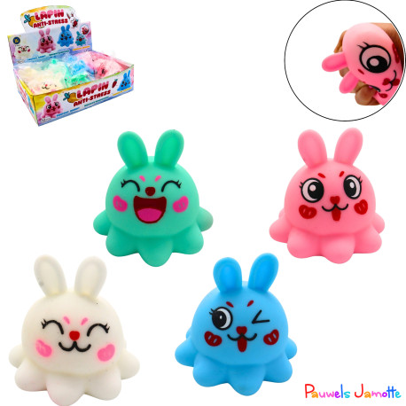 LAPIN ANTISTRESS, 8.5CM, ASST, SE VEND PAR 12