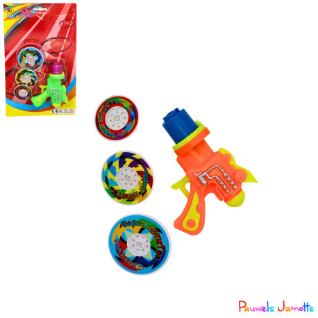 TOUPIE AVEC LANCEURS, 11CM, ASST