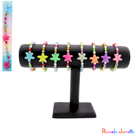BRACELET ETOILE, 17CM, ASST, SE VEND PAR 12