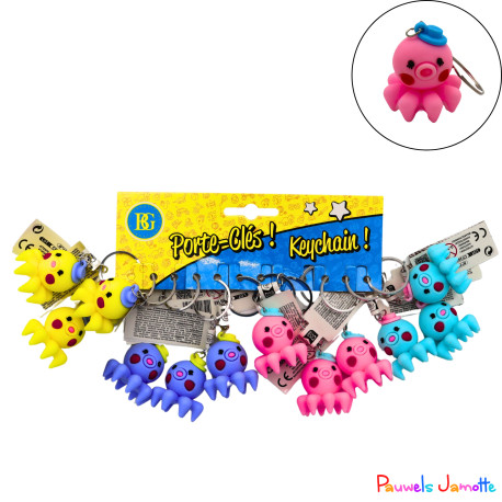 PORTE CLES POULPE, 5CM, ASST, SE VEND PAR 12