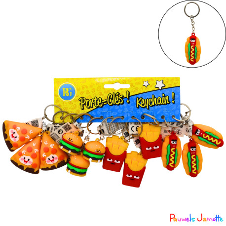 PORTE CLES SNACK, 5CM, ASST, SE VEND PAR 12