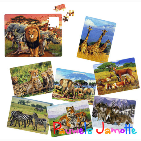 PUZZLE ANIMAUX ASST, 28/22CM, ASST, SE VEND PAR 12