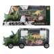 CAMION DINOSAURE AVEC PETITS DINOSAURES,  28CM