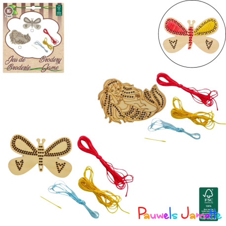 KIT DE BRODERIE EN BOIS, 12CM, ASST, SE VEND PAR 6