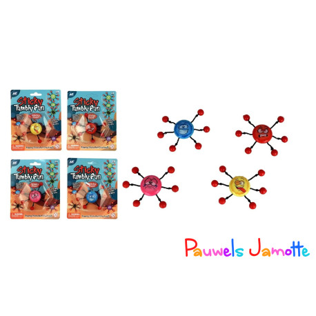 STICKY TUMBLY FUN, 9CM, ASST, SE VEND PAR 6