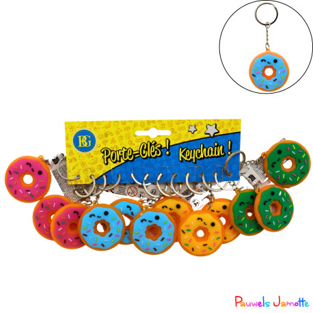 PORTE CLES DONUTS, 5CM, ASST, SE VEND PAR 12