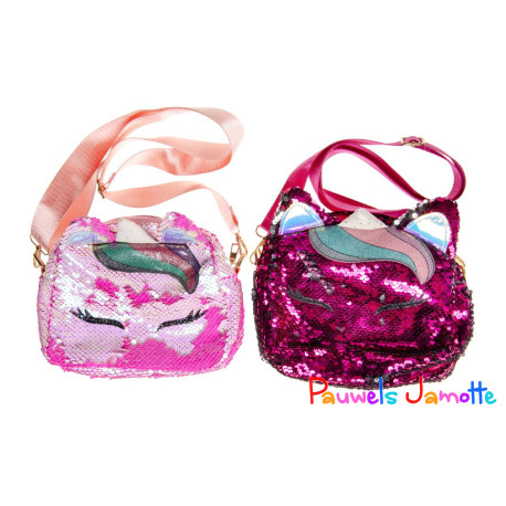 SAC LICORNE AVEC PAILLETTES, 20CM, ASST