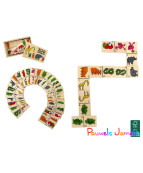 JEU DE DOMINO ANIMAUX EN BOIS, 15.5CM