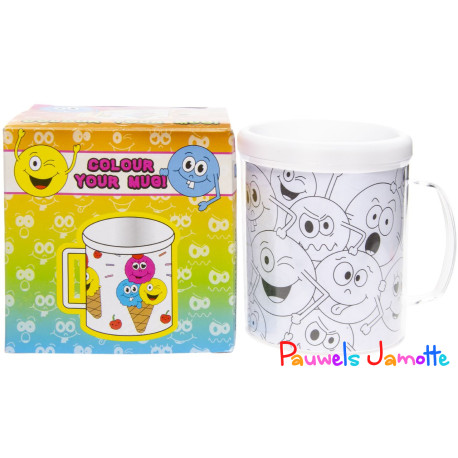 TASSE A COLORIER SMILEY, 10.5CM