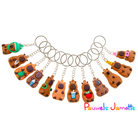 PORTE CLES CAPYBARA, 5CM, ASST, SE VEND PAR 12