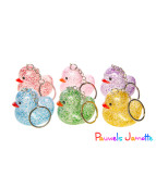 PORTE CLES GLITTER DUCK, 5.5CM, ASST, SE VEND PAR 12