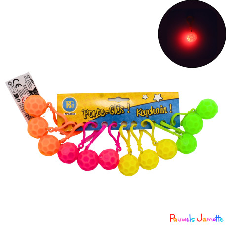 PORTE CLES BALLE LUMINEUSE, 3.5CM, ASST, SE VEND PAR 12
