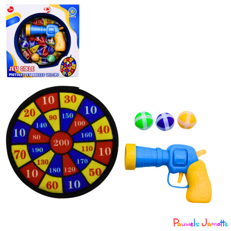JEU DE CIBLE VELCRO PISTOLET, 16CM