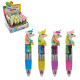 STYLO A BILLE 4 COULEURS DECO LICORNE, 10CM, ASST, SE VEND PAR 12