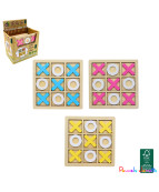 JEU TIC TAC TOE EN BOIS, 14 X 14 CM