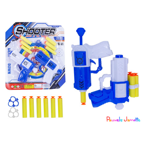 PISTOLET SHOOTER MOUSSE DOUBLE, 15CM