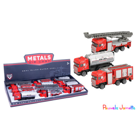 CAMION DE POMPIER EN METAL, 12CM, ASST