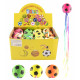 BALLE EN CAOUTCHOUC AVEC ELASTIQUE, 6.5CM, ASST