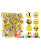 BALLE EN MOUSSE DECO EMOJI, 5CM, SE VEND PAR 20 ASST
