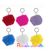 PORTE CLES BOULE PELUCHE, 6CM, ASST, SE VEND PAR 12