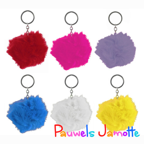 PORTE CLES BOULE PELUCHE, 6CM, ASST, SE VEND PAR 12